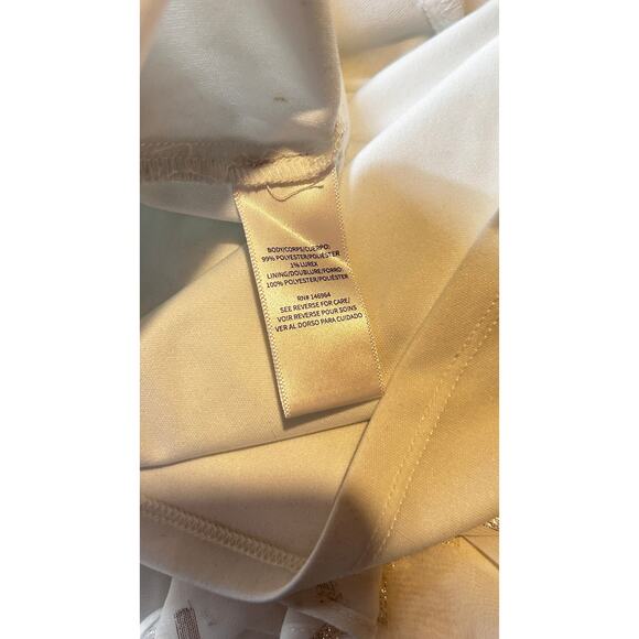 Julia Jordan Tiered A Line Maxi Dress 8 NWOT White Chiffon Dot Bridal Grad Glam - Picture 5 of 10